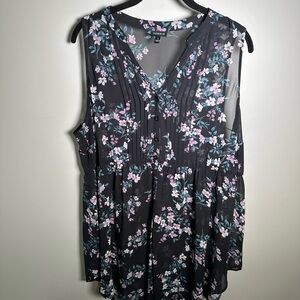 Torrid Black Sheer Sleeveless Top